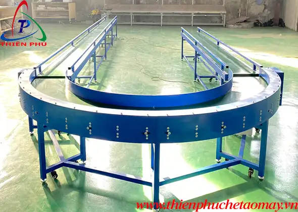 Băng tải góc cong 180 độ